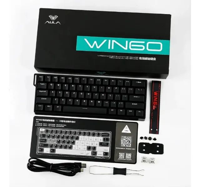 Teclado Aula Win60 He Standart Magnético Preto 8k Rgb - Foto 2