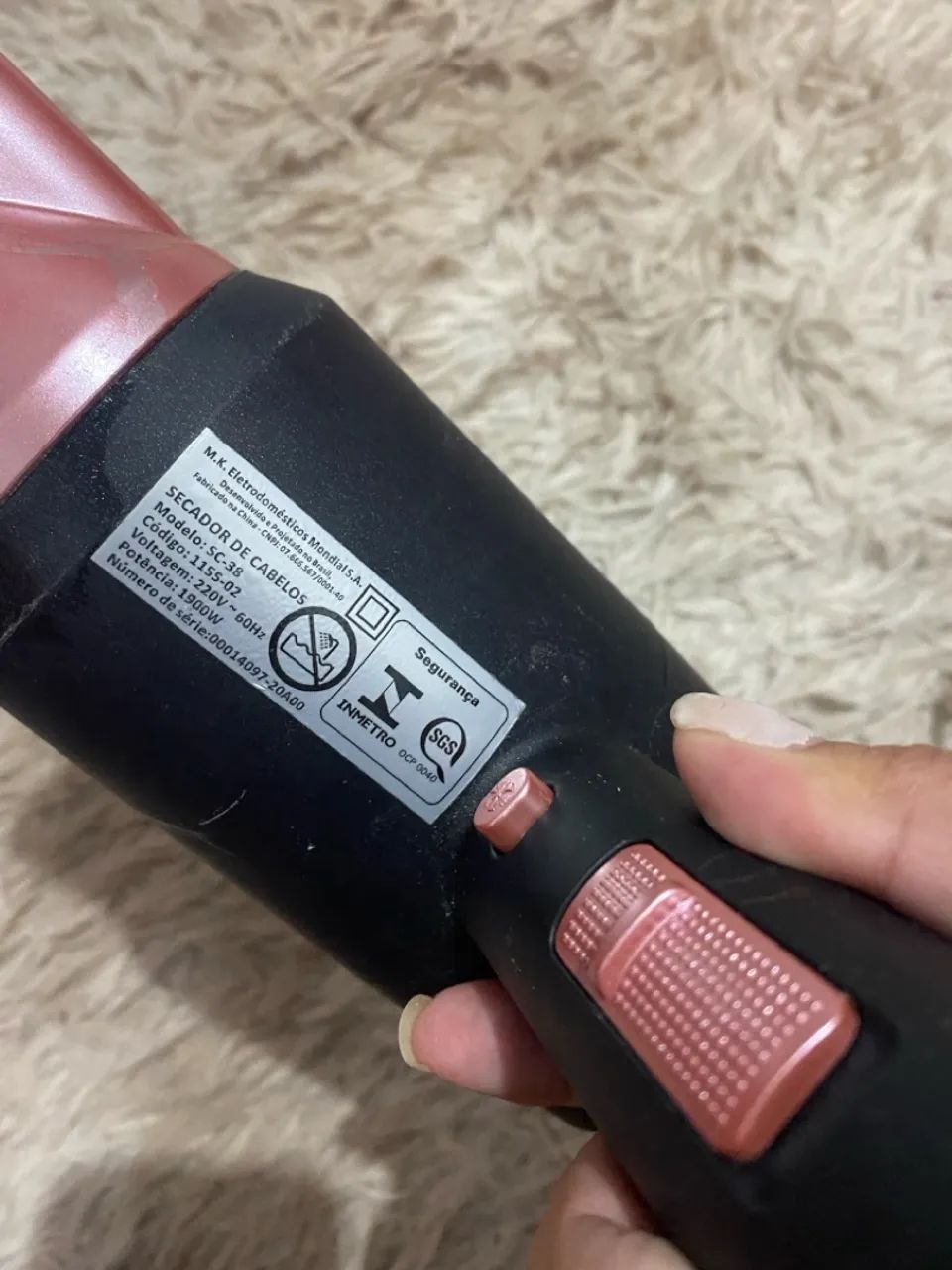 Secador de Cabelo Mondial Black Rose Ion 1900W - Foto 5