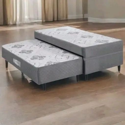 Cama Box solteiro com auxiliar Prestige D28 Molas ensacadas tt F98
