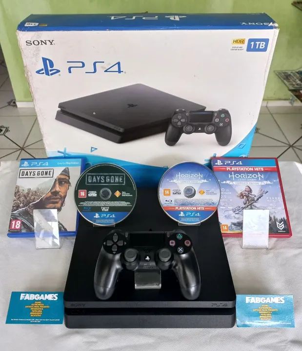 PLAYSTATION 4 SLIM 1TB Com Garantia 3 meses aqui na LOJA FABGAMES 