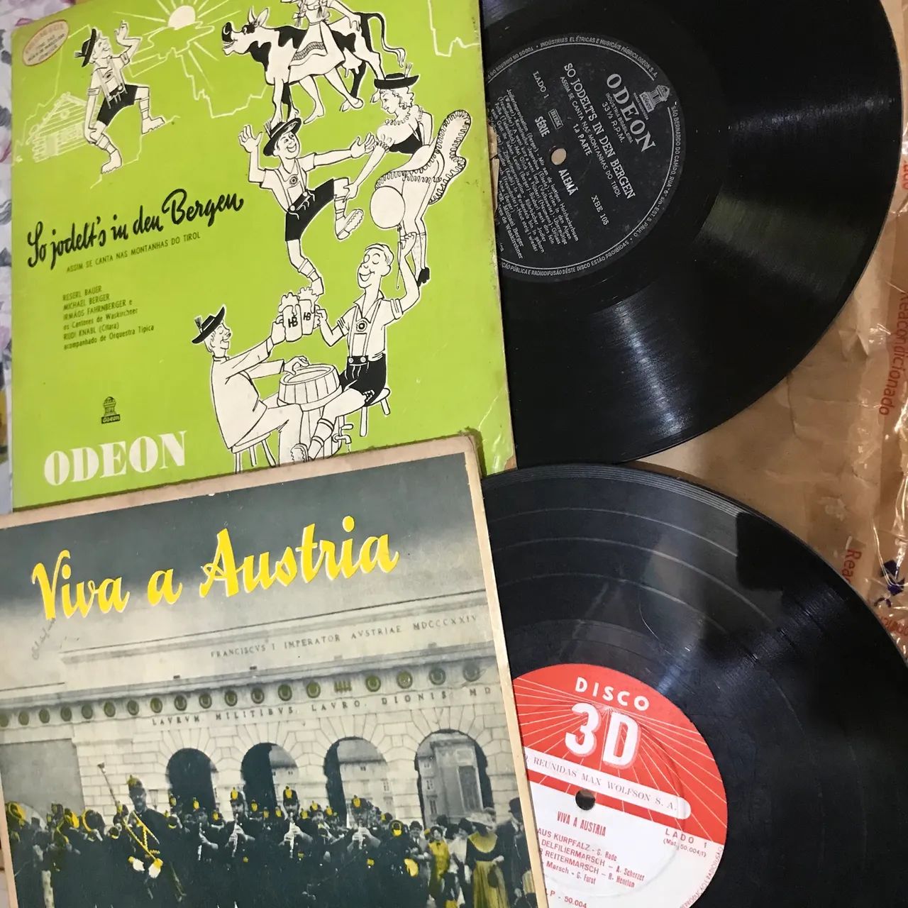 Lote 2 lp vinil 10 polegadas alema austria
