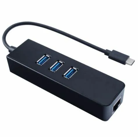 Promoção: Adaptador De Rede Usb Tipo-c Rj45 1000 Mbps Com Hub Usb 3.0