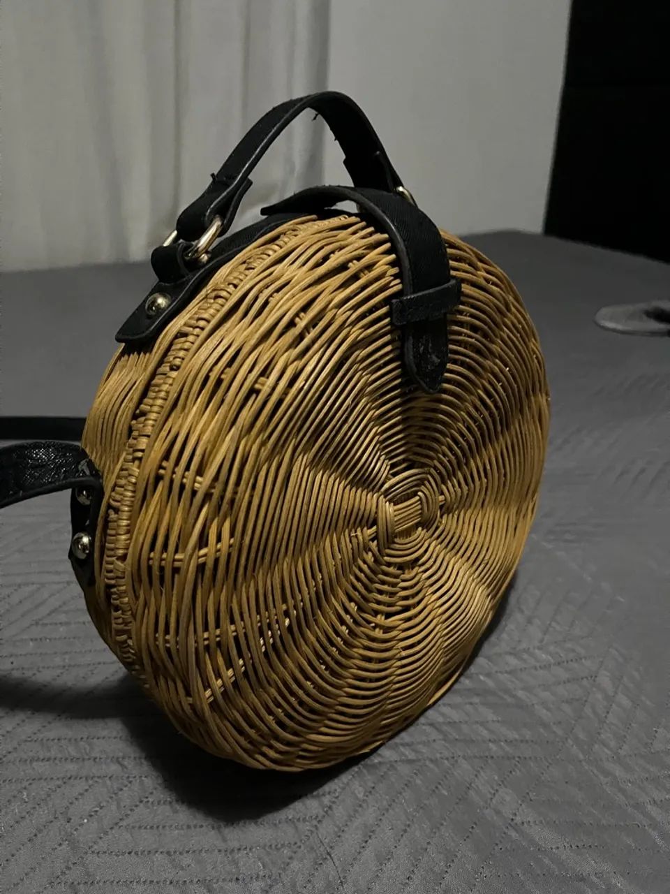 Bolsa de palha redonda