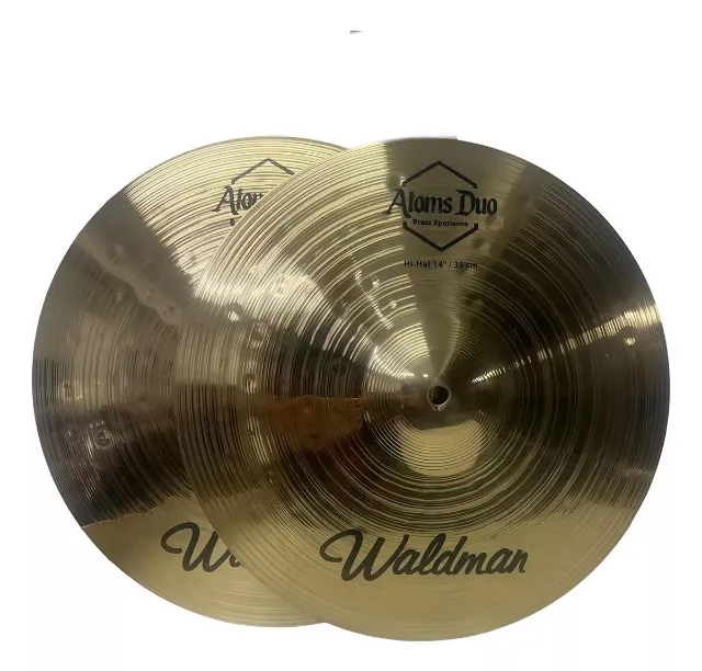 Prato hi hat avulso Waldman 14" Série AtomsDuo Brass Xperience super oferta chimbal par