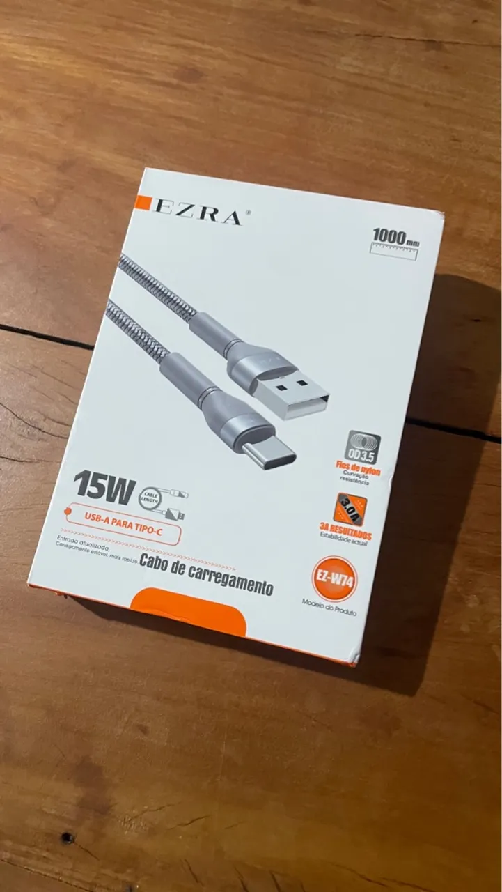 Cabo de carregamento USB-A para Tipo-C EZRA 15W