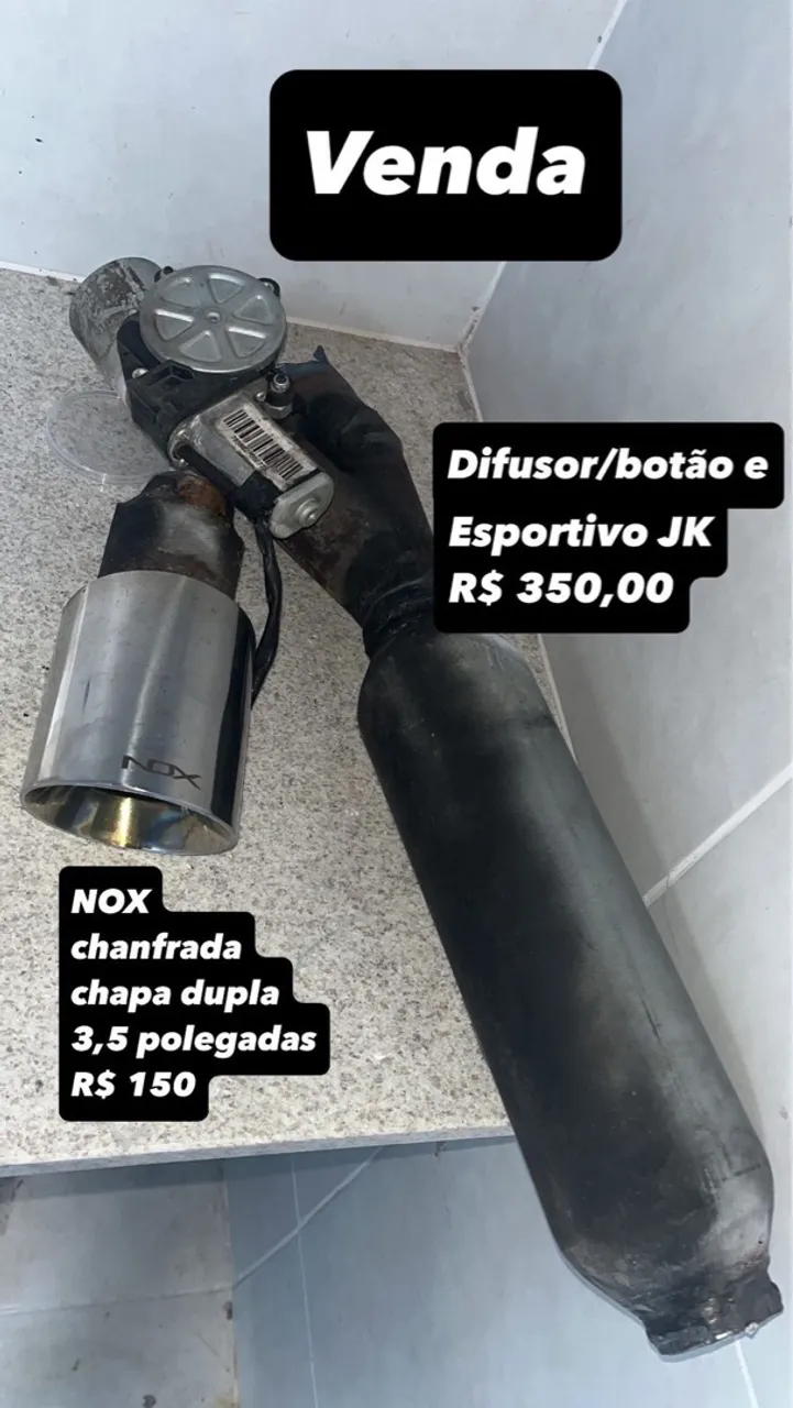 Difusor/botão e escapamento esportivo