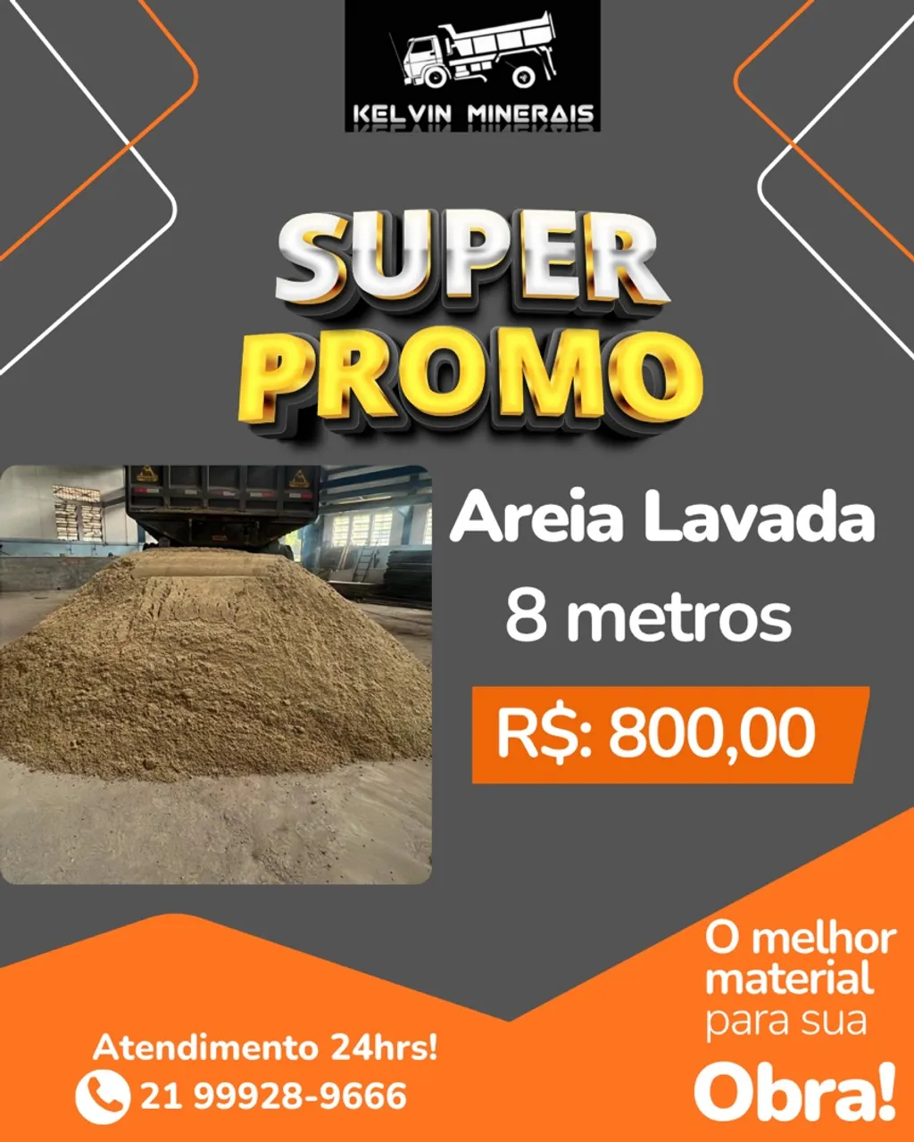 Areia Lavada R$: 800 Super Promoção!