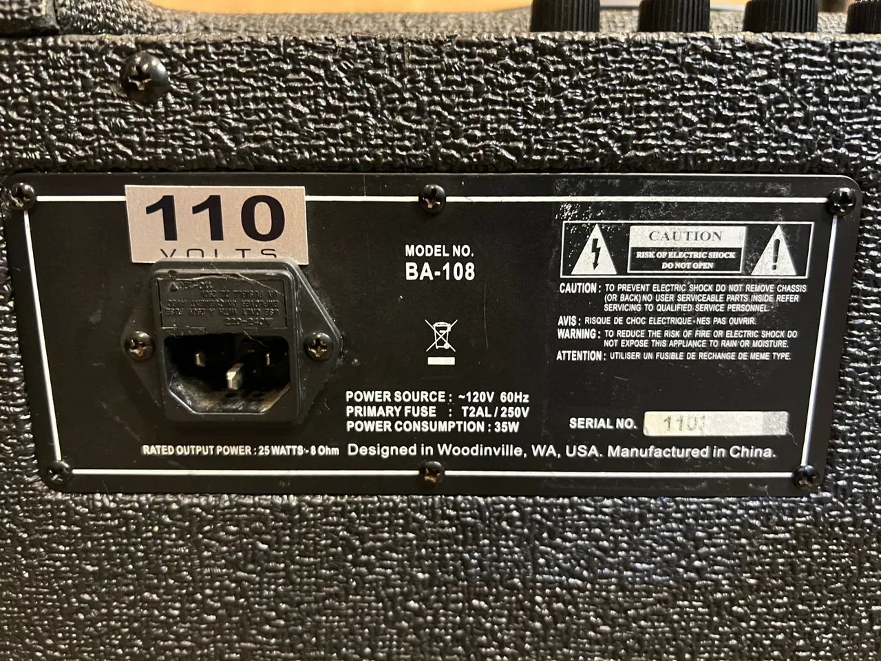Amplificador P/ Baixo Ampeg BA-108 20W - Foto 5