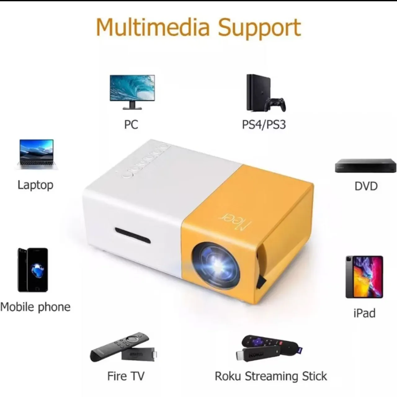 Projetor Portátil Multimídia - Conecte tudo!