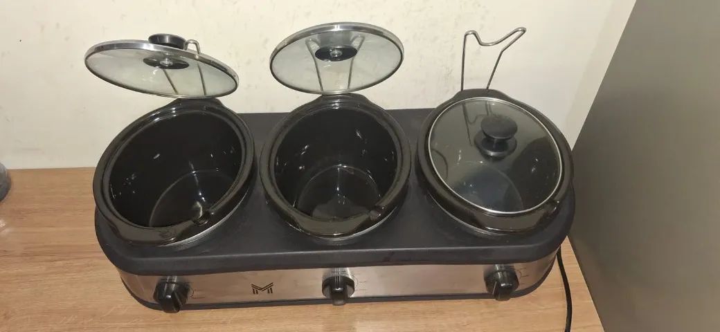 Rechaud Elétrico Members Triplo Buffet Slow Cooker 3 Panelas - Foto 6