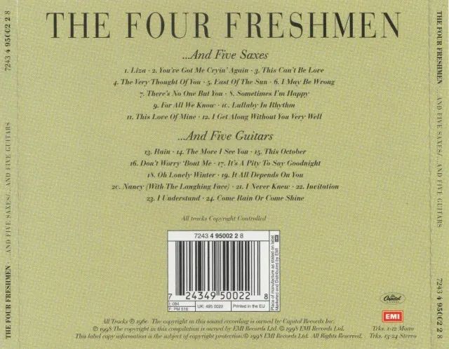 CD - The Four Freshmen And Five Saxes / And Five Guitars - 1998 - EMI - EU - Foto 2