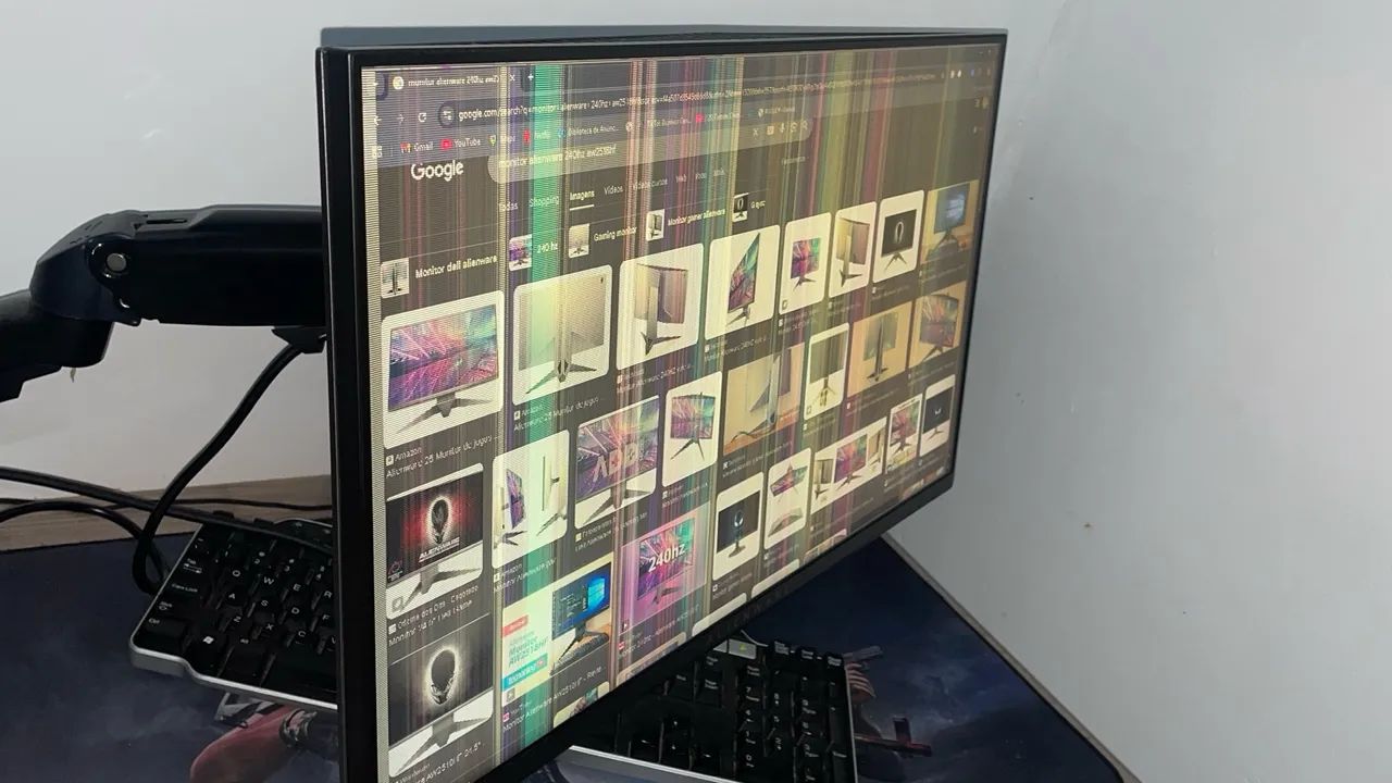 Monitor Alienware AW2518HF 240Hz - Com defeito no painel + Base original Perfeita - Foto 2