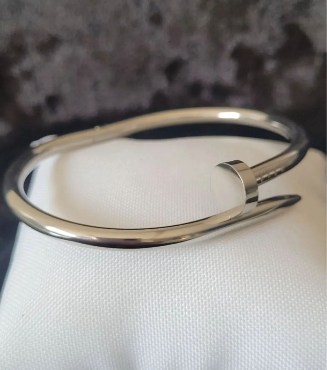 bracelete pulseira prego em aço inoxidável