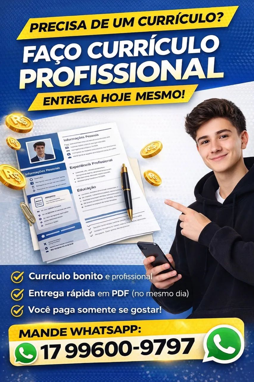 Currículo Profissional em PDF - Pague Só Se Gostar
