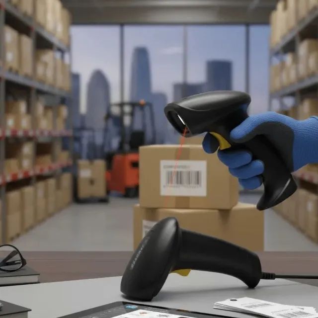 Leitor Código de Barras com Fio USB Portátil Scanner 1D441091958810224641