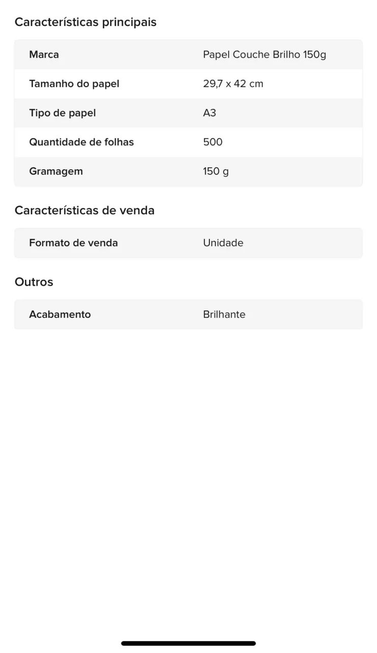 PAPEL A3 COUCHÊ BRILHO 150g - Foto 2