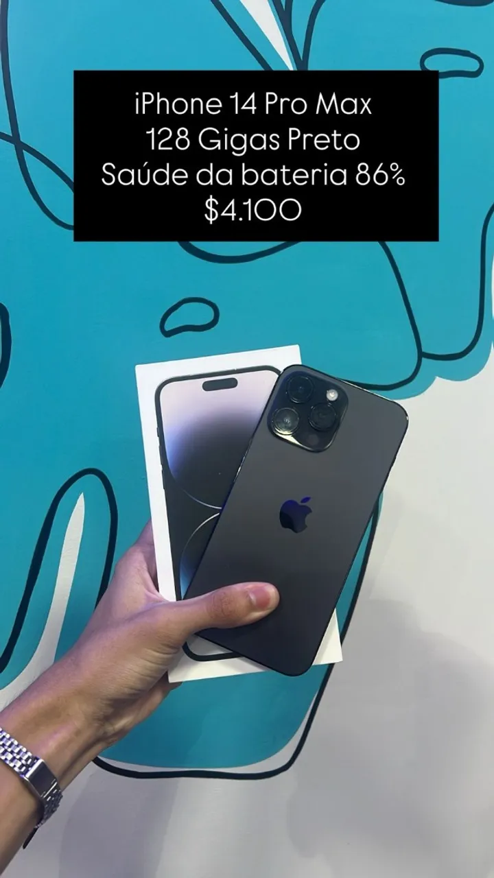 iPhone 14 Pro 256GB Branco Saúde de bateria 88% R$ 4.600,00 Semi