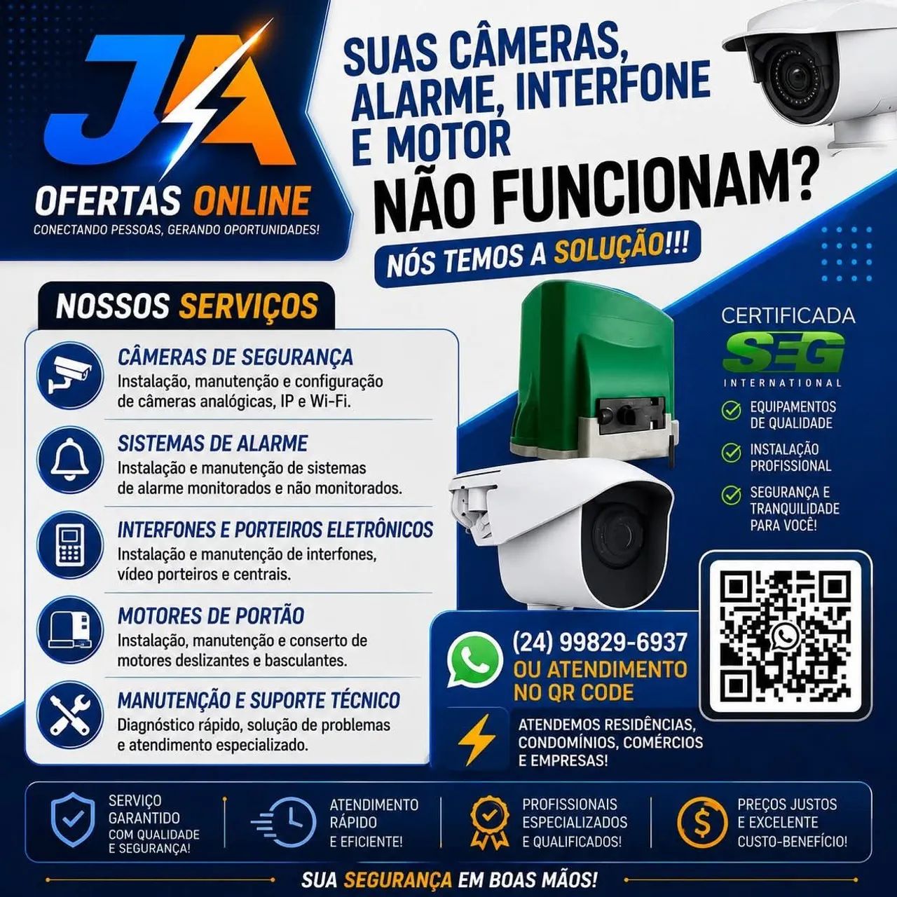 MOTOR - CÂMERA - ALARME - INTERFONE
