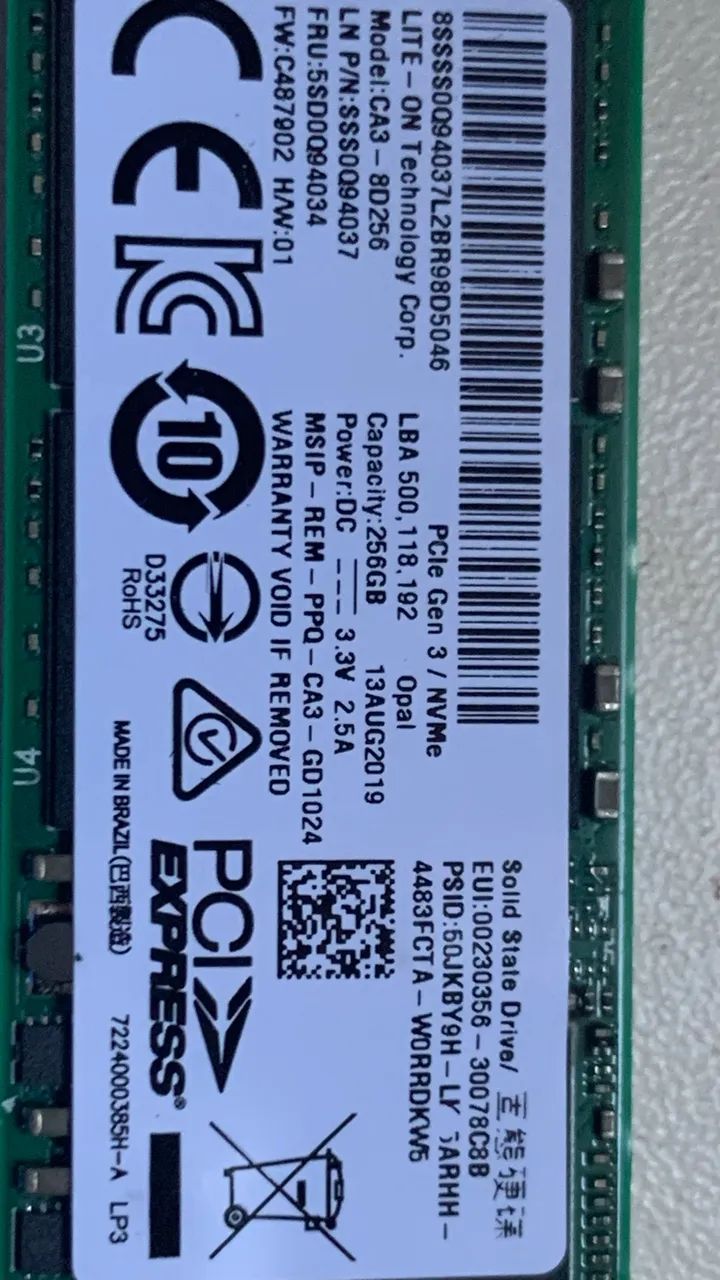 Vendo SSD nVME 256GB