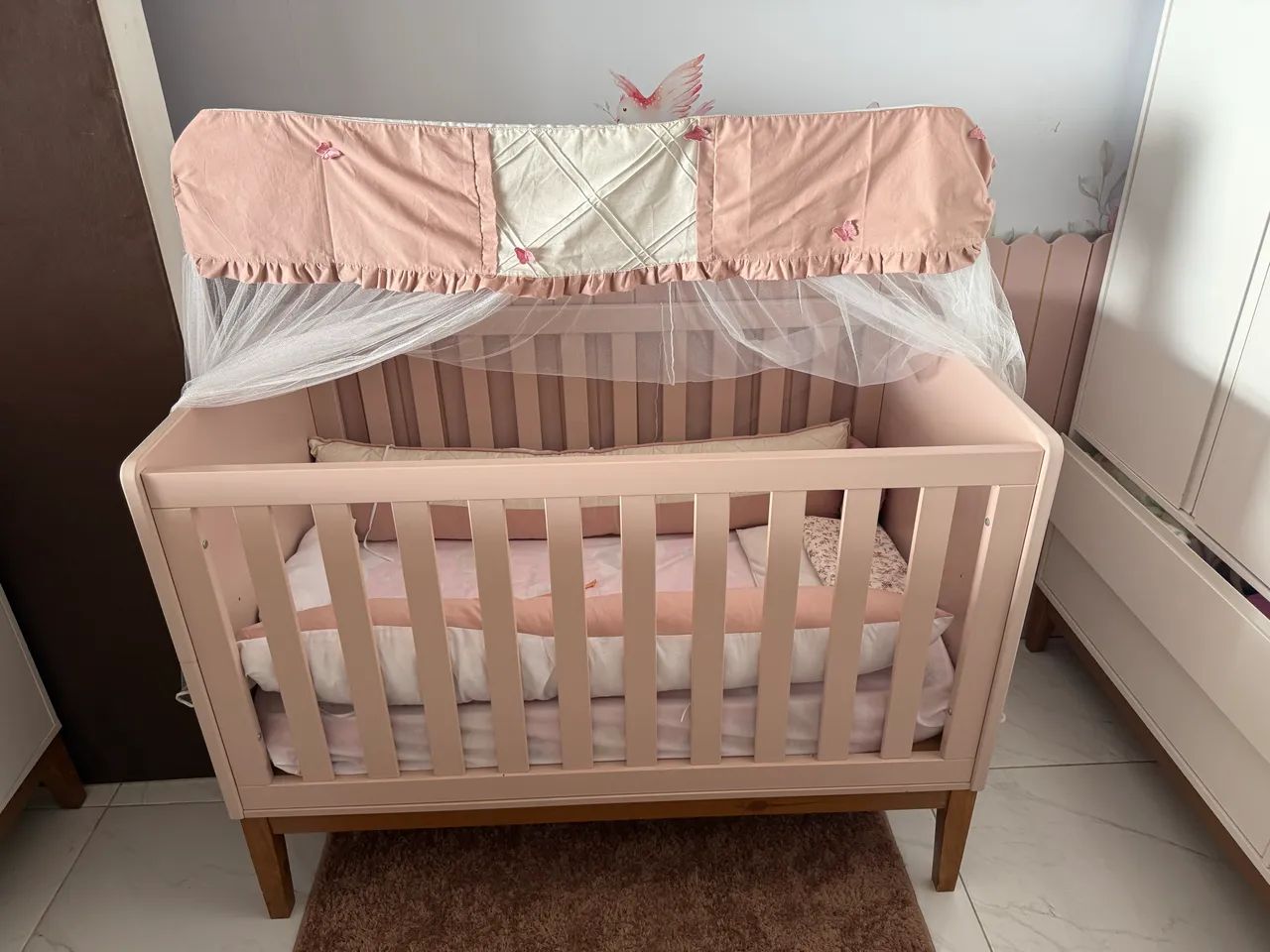 Berco Rosa + Carrinho de Bebe - Foto 2
