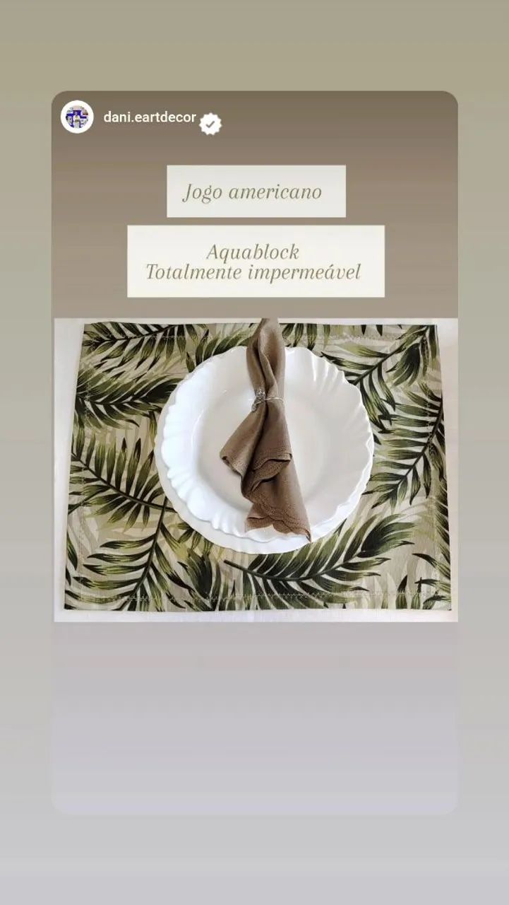 Jogo americano - Mesa posta