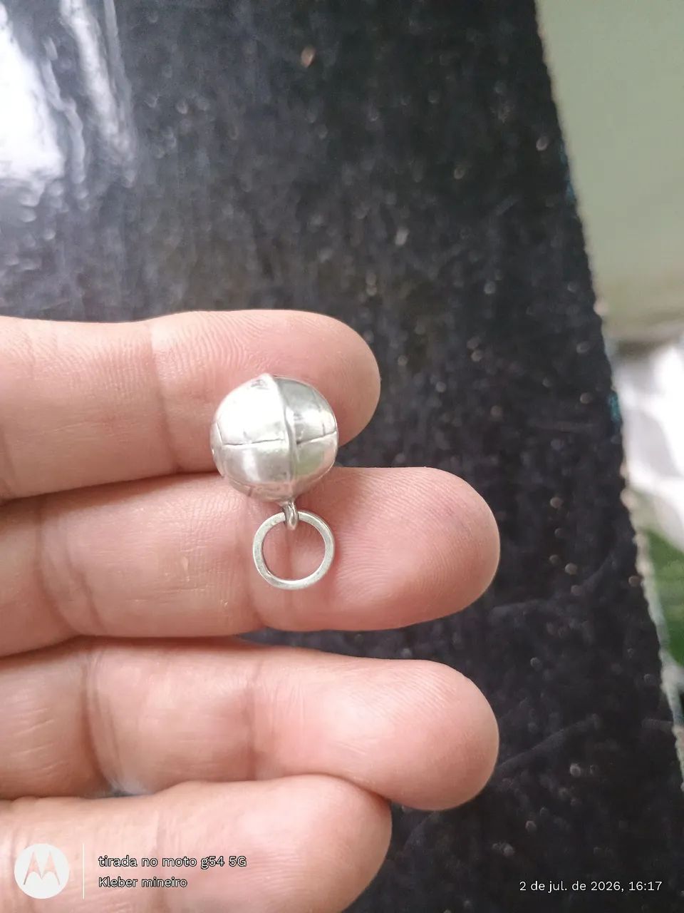 Pingente Bola de prata 950 - Foto 2