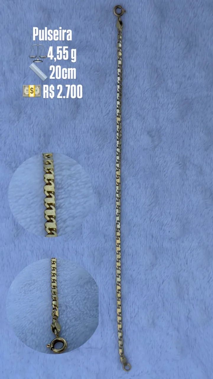 Pulseira de ouro Piastrine 18k -  4,55g