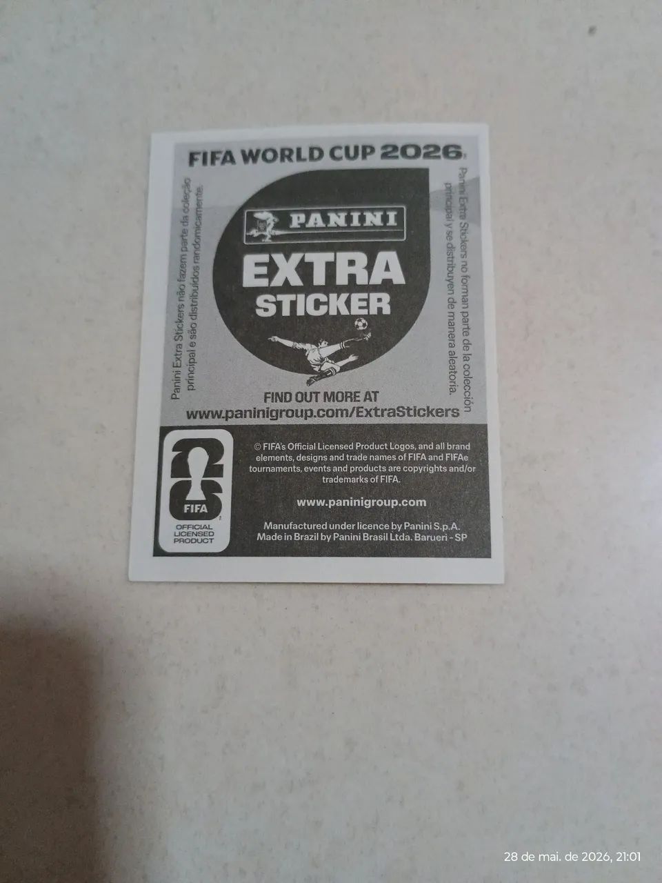 Figurinha da copa Extra Sticker - Jérémi Doku dourada gold - Foto 2