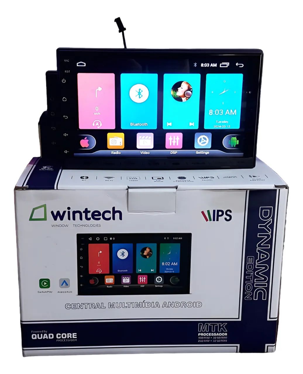 Multimídia 7 Pol. Android 13 - 32gb - Carplay/ Android Auto