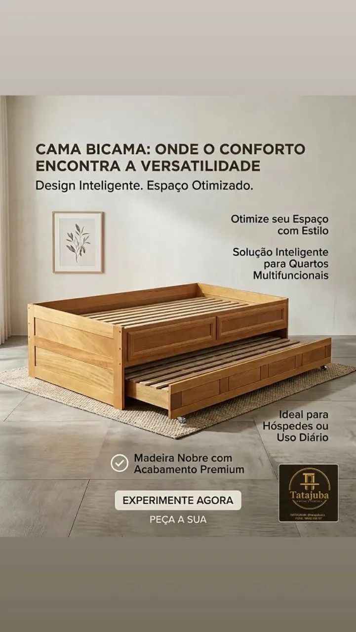 Bicama e madeira maciça pau d'arco 
