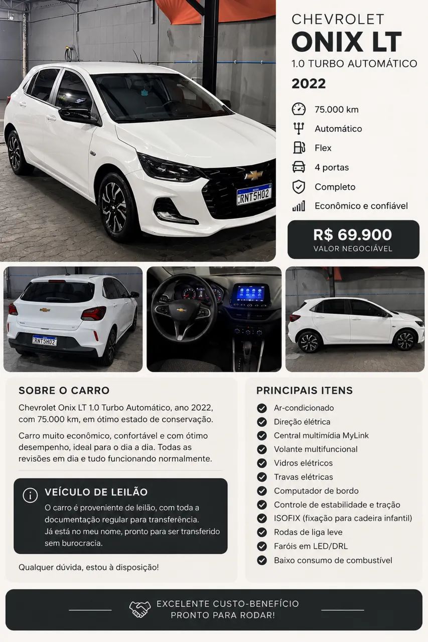 Chevrolet Onix 1.0 TB 12V AT FLEX 2022