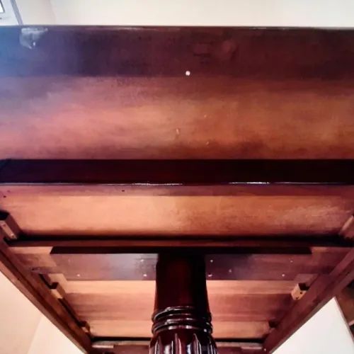 Mesa Retangular Jantar Extensível Cor Mogno 8 Lugares 76CMx2,06Mx1,14M (Pequenos Defeitos) - Foto 3