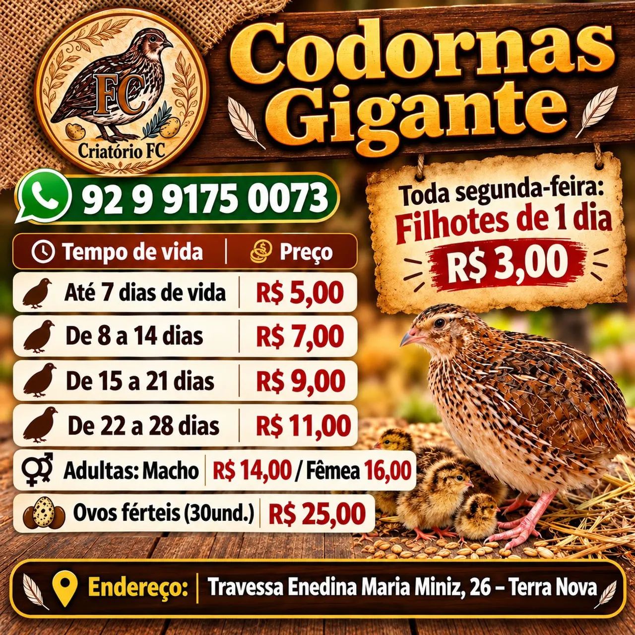 Codornas gigante 