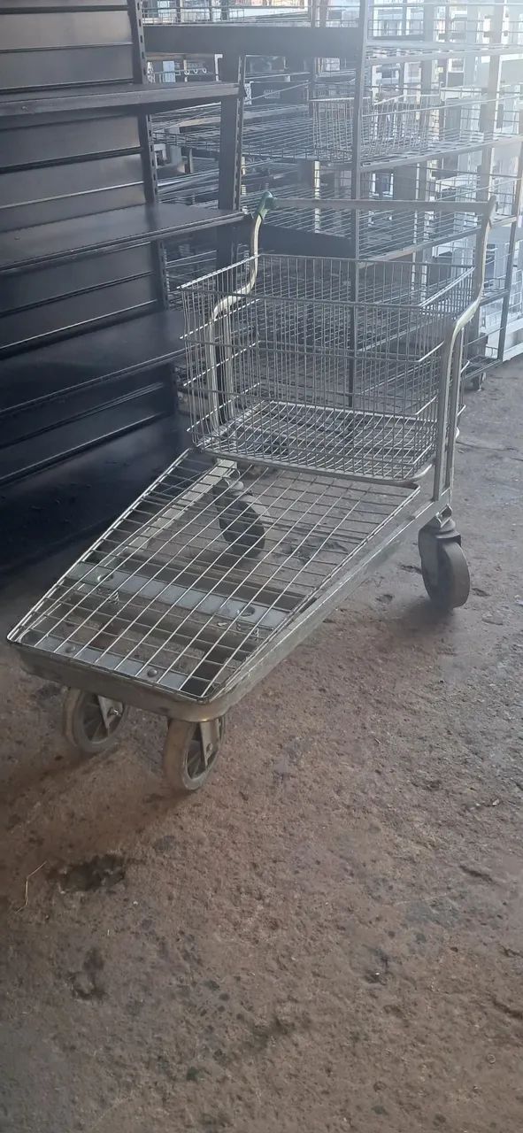 Carrinho Atacadista Prancha Plataforma Supermercado Aço