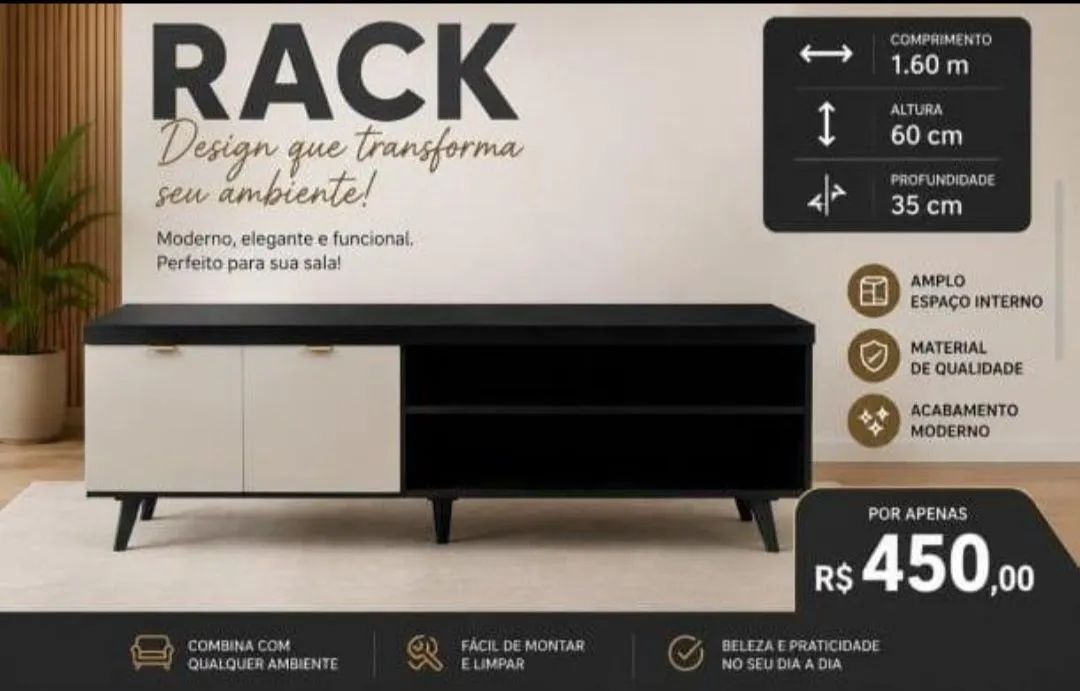 Rack para TV 1,60m - Foto 4