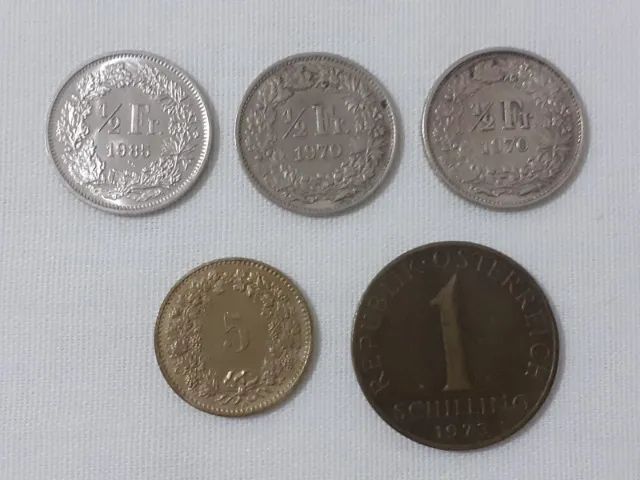 Moedas da Suiça e da Áustria - 1970 - 1988  - Foto 2