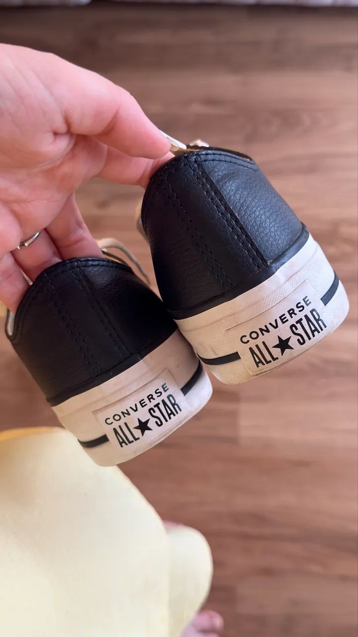 tênis converse all star plataforma couro 