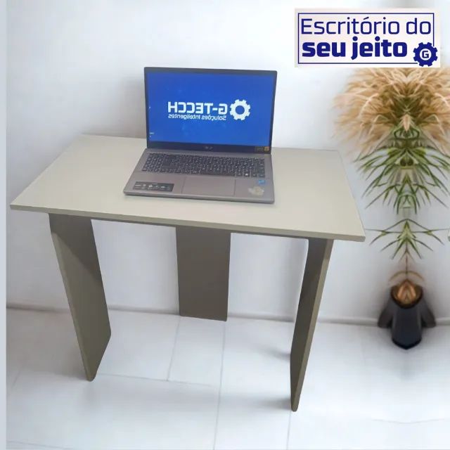 Escrivaninha NOVA 100% MDF Mesa de Escritório Multiuso para Notebook Estudo Computador - Foto 3
