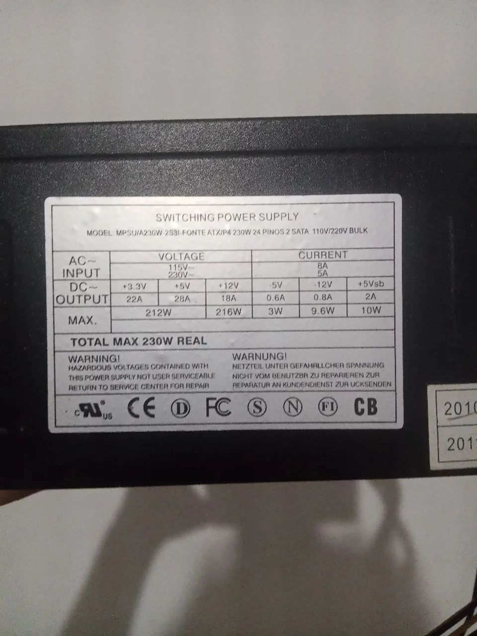 Fonte black 230w 