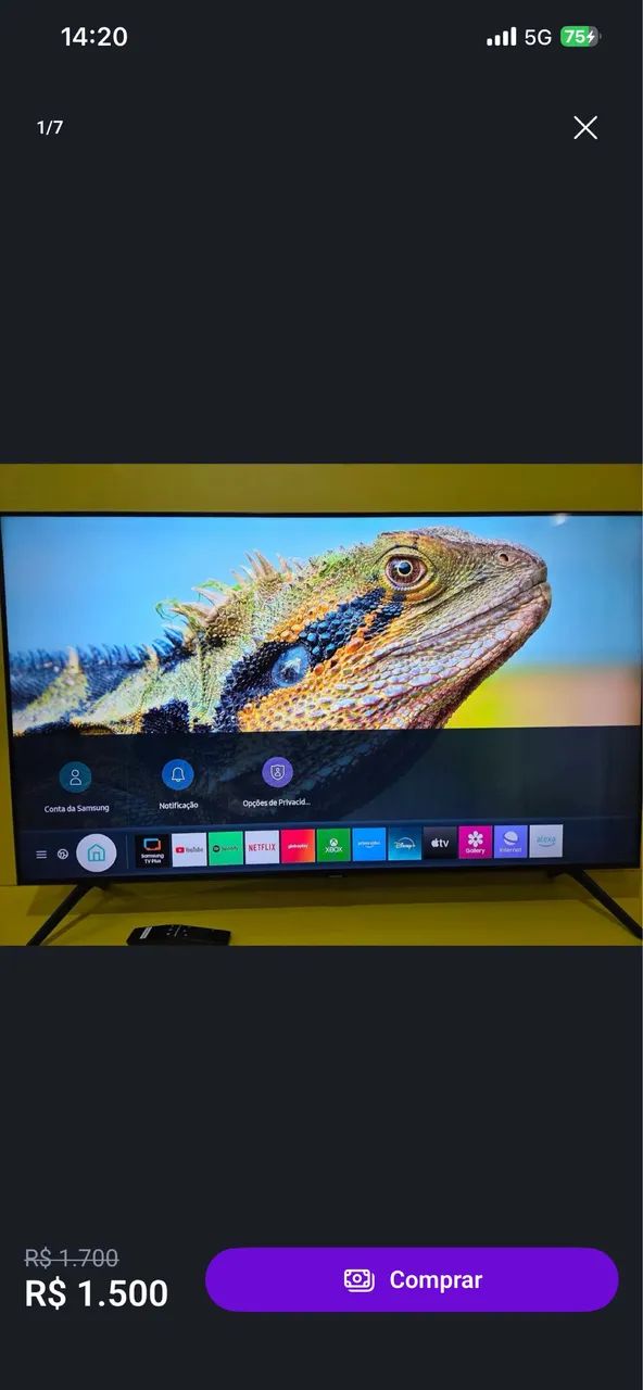 Vendo tv smart 4k Samsung em perfeito estado  - Foto 2