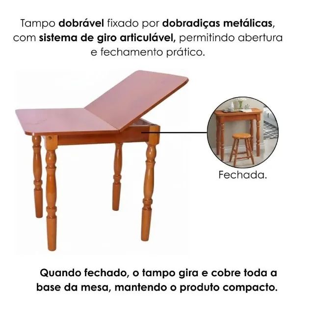 Mesa de Madeira maciça 1m - Foto 5