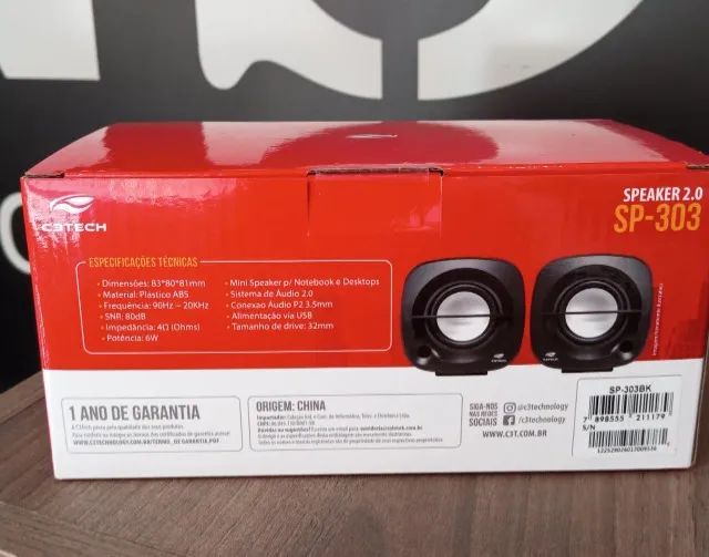Caixa De Som C3tech Speaker 2.0 SP-303BK  Preto  - Foto 2