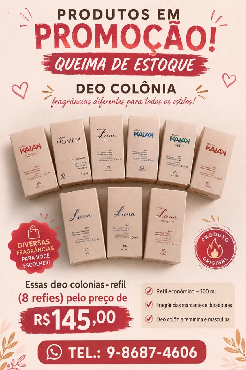 Queima de estoque - Deo colonia para desodorante (refil)