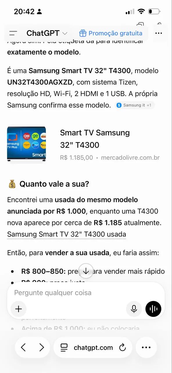 TV smart Samsung 32 + 2 suportes pra parede  - Foto 3