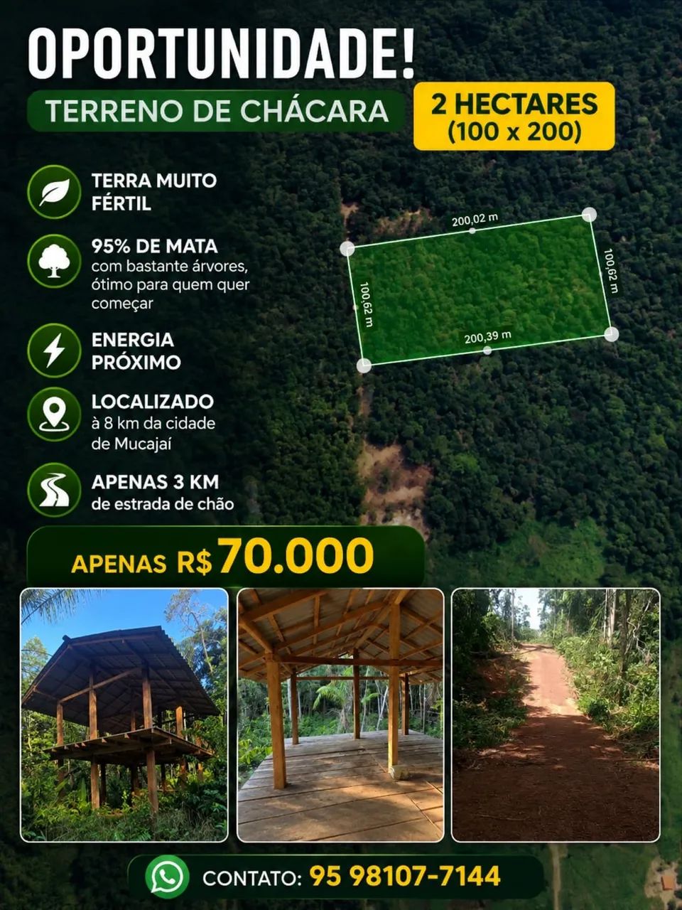 Oportunidade, vendo terreno de chácara pertinho da cidade de Mucajá e Boa Vista! - Foto 2