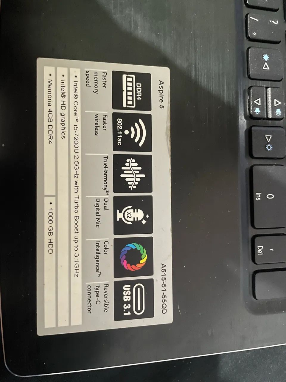 Notebook acer aspire 5 