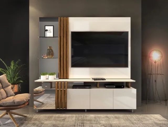 Painel com Bancada Bellavie 200 cm para TV até 55 polegadas - Foto 2