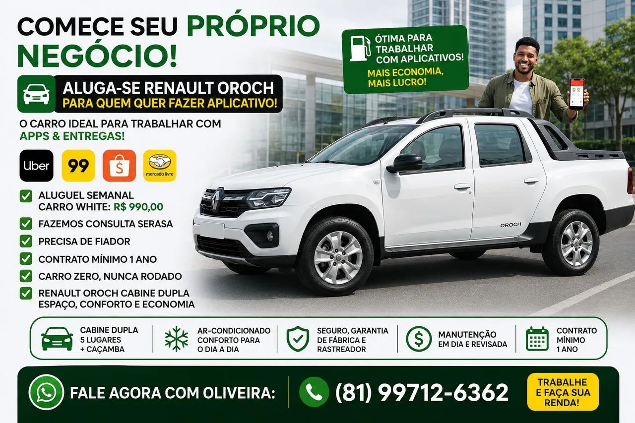 Locação veiculo para profissional de aplicarivo 