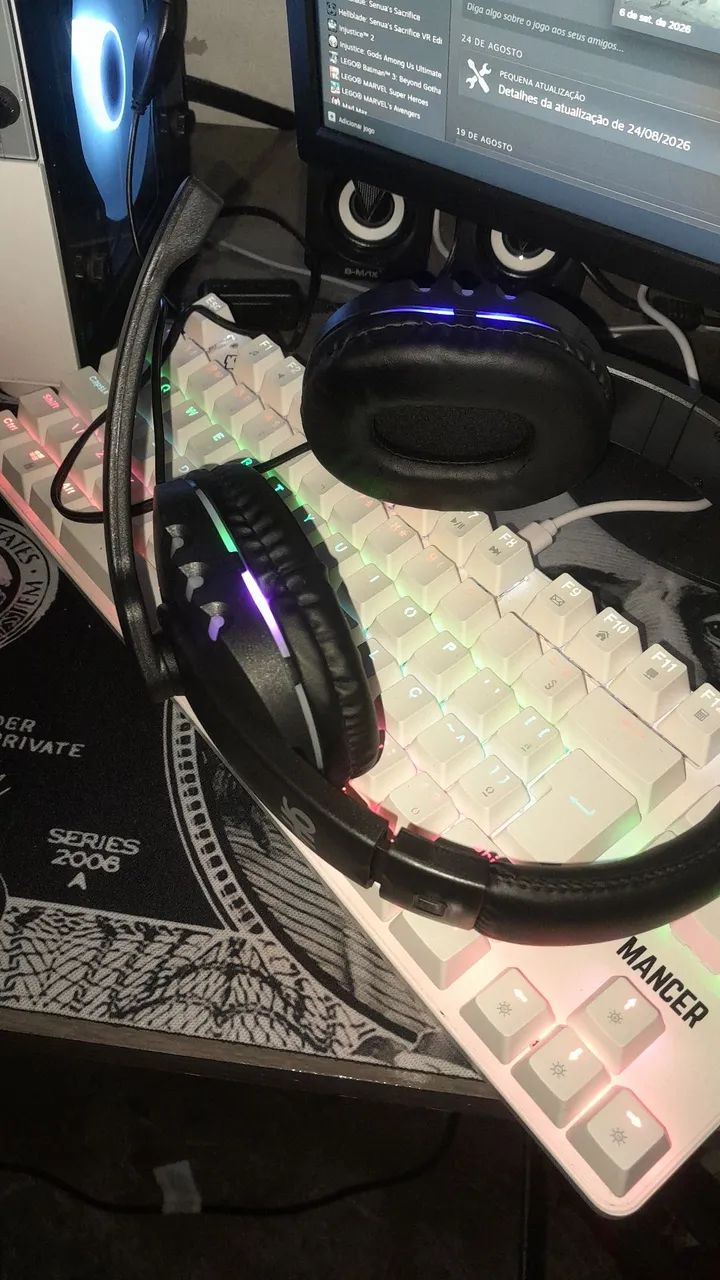 Kit Gamer: Teclado Mecânico 75% + Mousepad + Headset - Foto 5