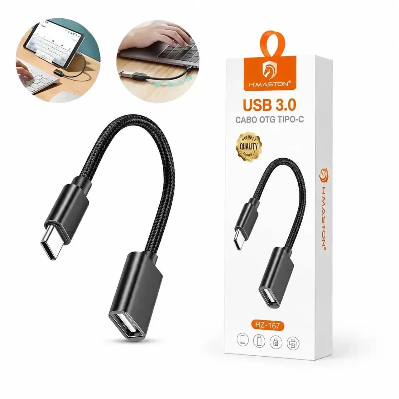 Hmaston Hz167 Cabo Adaptador Otg Usb Para Tipo C Mouse